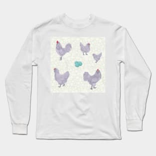 Lavender Ameraucana Pattern Cream Long Sleeve T-Shirt